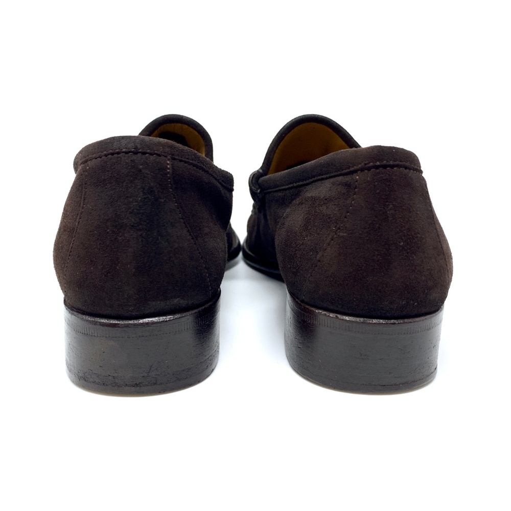 GUCCI Dark Brown Suede Gold Bit Luxury Loafer - Picture 3 of 7